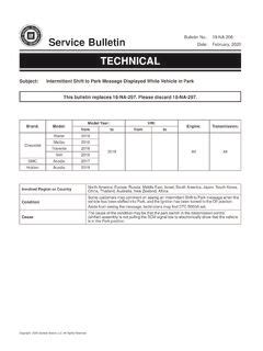 Service Bulletin Bulletin No.: 19